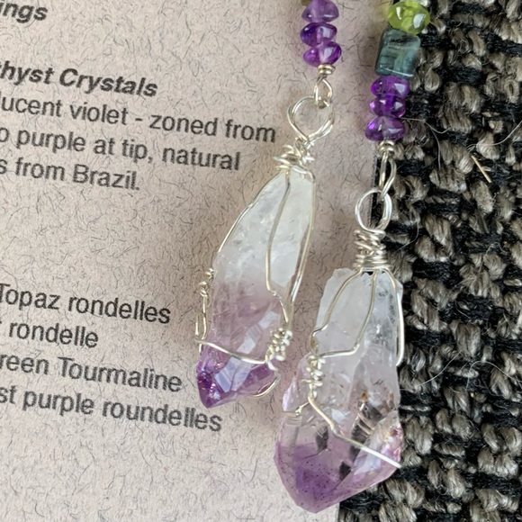 Amethyst Crystal & Bead Earrings - Picture 3 of 16